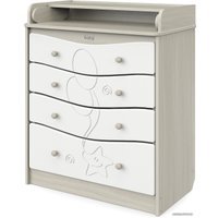 Детский комод Атон Мебель Сириус Kristoff с рисунком 804 МДФ (шимо светлый/белый)