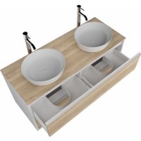  ЗОВ Тумба под умывальник со столешницей Парма 120 (белый/галифакс/столешница галифакс)