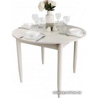 Кухонный стол Рамзес Круглый 94х94/124 (лофт белый/ноги конус белые)