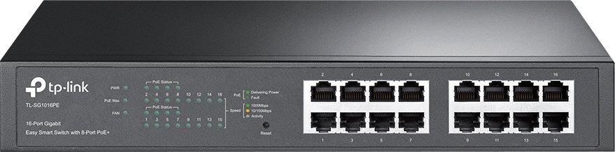 

Настраиваемый коммутатор TP-Link TL-SG1016PE