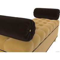 Банкетка Лига диванов Глория 113674 (микровельвет желтый/коричневый/коричневый)