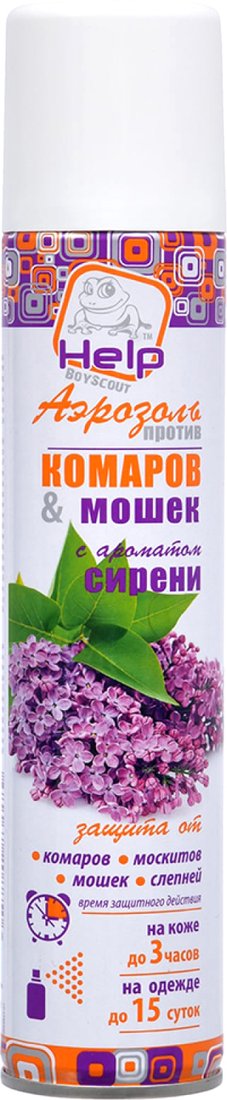 

Спрей от насекомых Help От Комаров и мошек Сирень 80219 (200 мл)