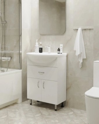 Mixline Тумба с умывальником Мистраль-60 556883 + Уют 60