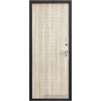 Металлическая дверь ЮрСталь Гарда 205x96 8мм (черный муар/белый ясень, левый)