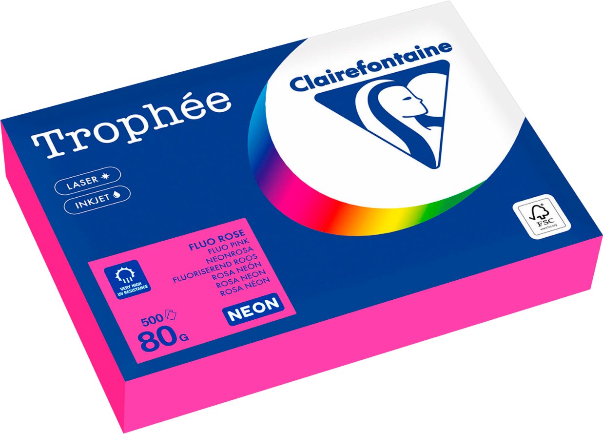 

Офисная бумага Clairefontaine А4 80г/м2 2973PC (500л, неон розовый)