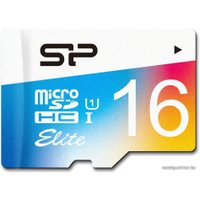 Карта памяти Silicon-Power Elite microSDHC UHS-I 16GB + адаптер [SP016GBSTHBU1V20SP]