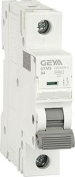 

Выключатель автоматический GEYA GYM9-1P-4B 1P 4A B 6kA 1M GYM91P4B