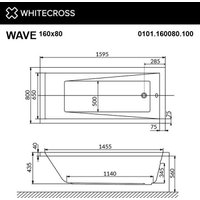 Ванна Whitecross Wave 160x80 0101.160080.100 в Лиде