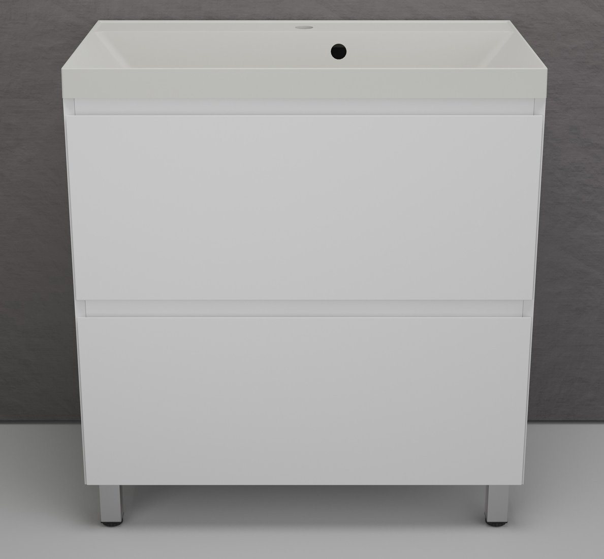 

Symbolite Тумба под умывальник Манхэттен 80 Plus 2 ящика + Asti 80x45 (белый матовый/жасмин)