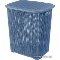 Корзина ВиолетПласт Вязь 60 л с крышкой (голубая норка)