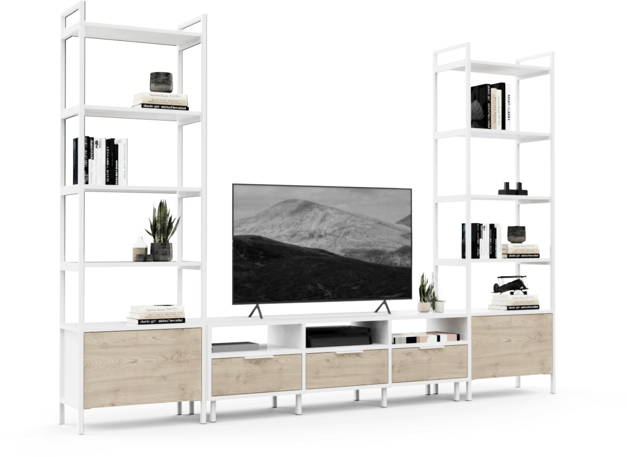 

Стенка Crafto Лофт Агата Бонд 08 270x38x190 (каштан/белый)