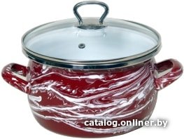 Кастрюля Omelia 1-2430111 (бордовый шейк, белый)