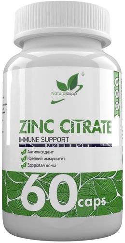 БАД NaturalSupp Цинк цитрат 25мг (60капсул)