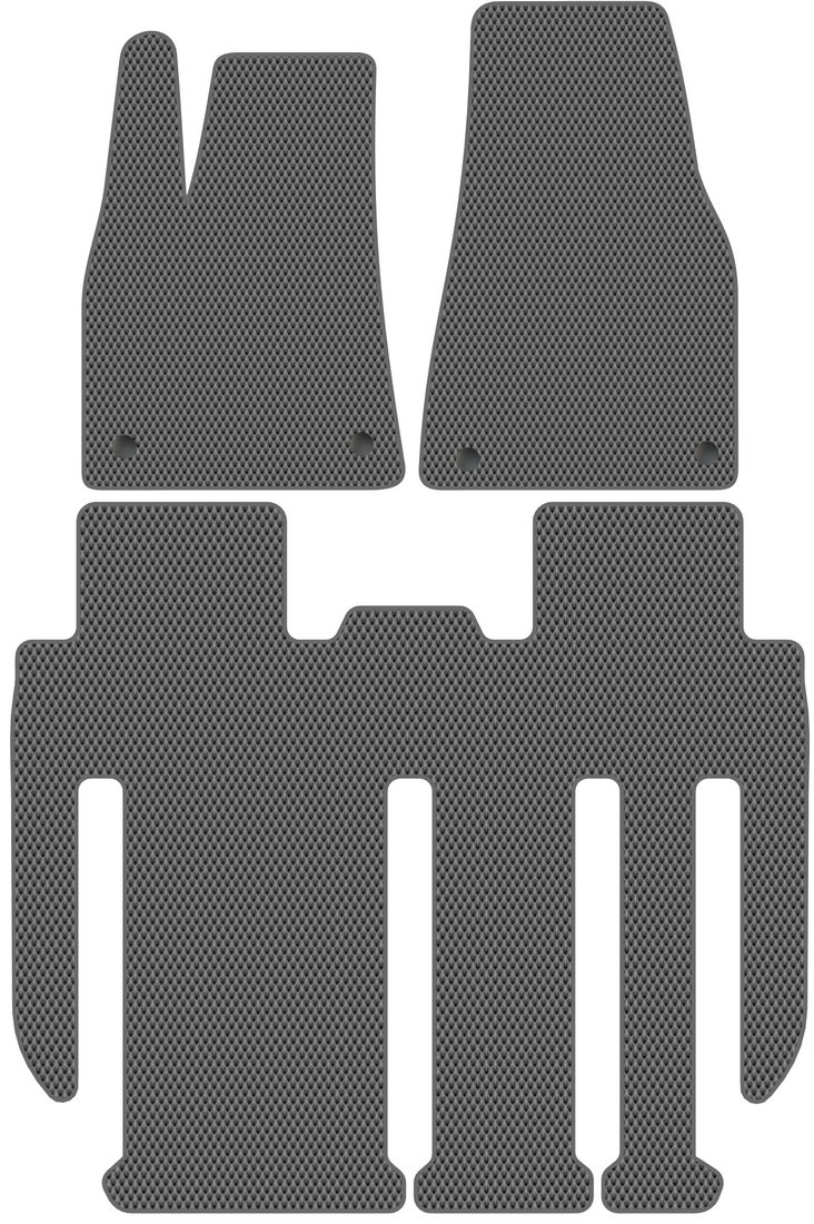 

Комплект ковриков для авто Alicosta Tesla Model X (suv / 7 местная с рельсовым креплением сидений) 2015 - Н.В. (серый, ромб)