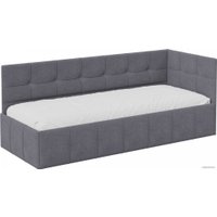 Кровать-тахта Трия Грей c мягкой обивкой с ПМ 80x200 (велюр Galaxy серый)