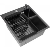 Кухонная мойка Diamond 450*500, коландер, дозатор BLACK DECOR