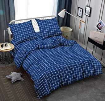Евро комплект постельного белья Amore Mio Indigo 200x215