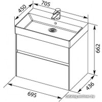  Aquanet Тумба Бруклин 70 00212597 с умывальником Slim Synergy (белый)