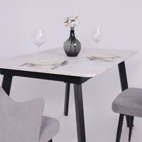 Кухонный стол Lepremo AV 1209/1 МДФ раздвижной 1200-1600x800 (Азул Оникс/черный)