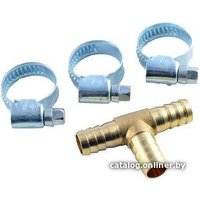 Фитинг RockForce T-образный разветвитель елочка 6 мм + хомуты RF-E102-6/1