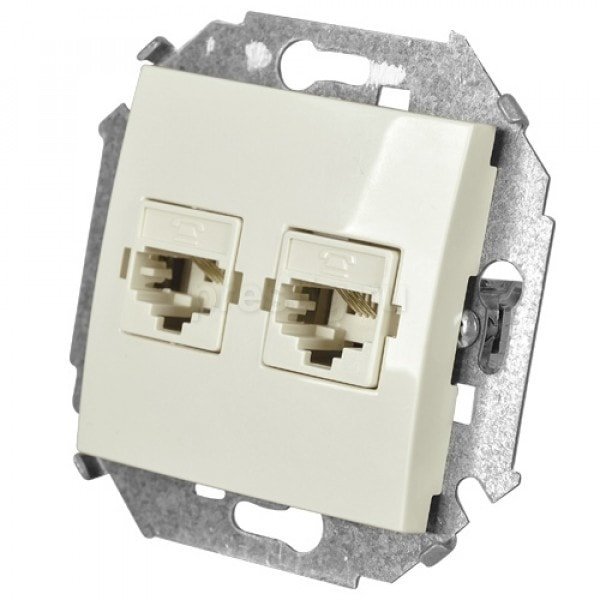

Розетка телефонная Simon 1591589-031 (слоновая кость)