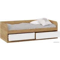 Кровать-тахта Трия Хилтон комбинированная 90x200 (дуб крафт золотой/белый матовый)