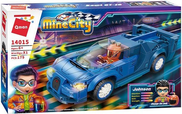 

Конструктор Qman Mine City 14015 Гоночный автомобиль Bugatti GT-16