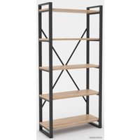 Стеллаж Hype Mebel Стандарт-2 80x200 (черный/дуб галифакс натуральный)