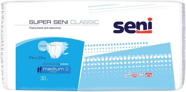 

Подгузники для взрослых Seni Super Classic Medium (30 шт)