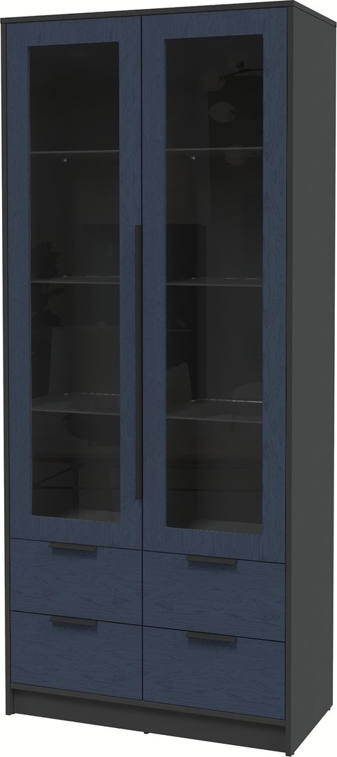 

Шкаф-витрина Интерлиния Концепт КТ-ШВ2 Глосс (антрацит/дуб королевский)