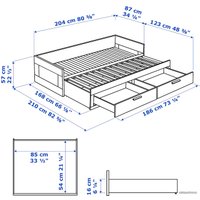 Кровать Ikea Бримнэс 200x80 (белый) 705.036.63