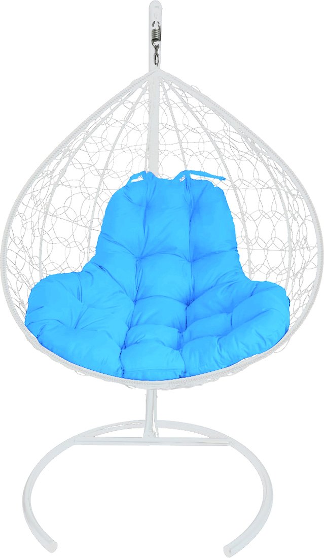 

Подвесное кресло M-Group XL 11120103 (белый ротанг/голубая подушка)