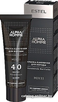 Краска для бороды Estel Professional Alpha Homme 4/0 шатен 40 мл