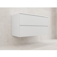 Symbolite Тумба под умывальник Лима 100 Line Plus 2 ящика + Line 100x48 (подвесная, белый матовый/жасмин)