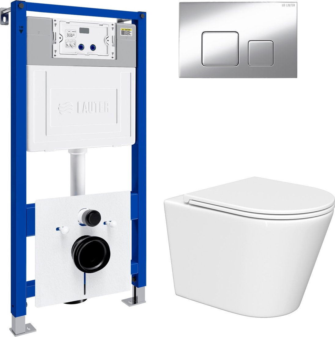 

Унитаз подвесной Lauter Longer 2110822 с кнопкой 219701F (квадратная, хром)