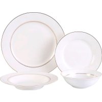 Набор обеденных тарелок Arya Ariel 8680943243164 (24шт, белый/золотистый)