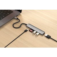 Док-станция Satechi 6-in-1 USB-C Slim Multiport Adapter ST-P6SM (серый)