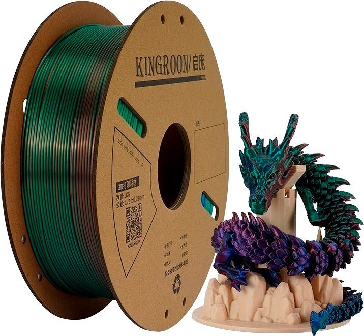 

Пластик Kingroon PLA Tri Color Silk 1.75мм NSC033 (1кг, Purple Red/Blue/Green)