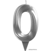 Свеча для торта Мультидом Грань Цифра 0 МС5-20 (хром)