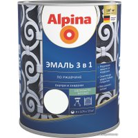 Эмаль Alpina По ржавчине 3 в 1 RAL9003 0.75 л (шелковисто-матовый белый)