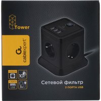 Сетевой фильтр Cablexpert TWR-4-U3-B-3