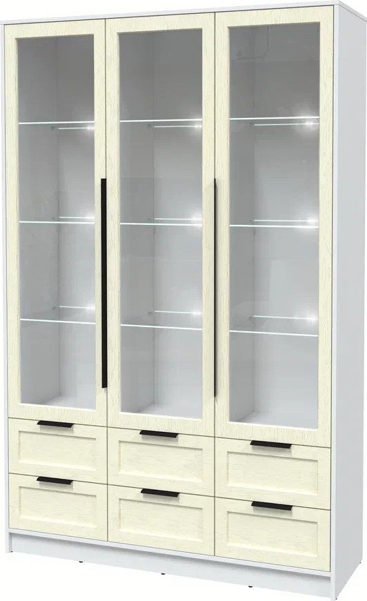 

Шкаф-витрина Интерлиния Концепт Тренд КТ-ШВ3 с подсветкой (белый платинум/дуб снежный)