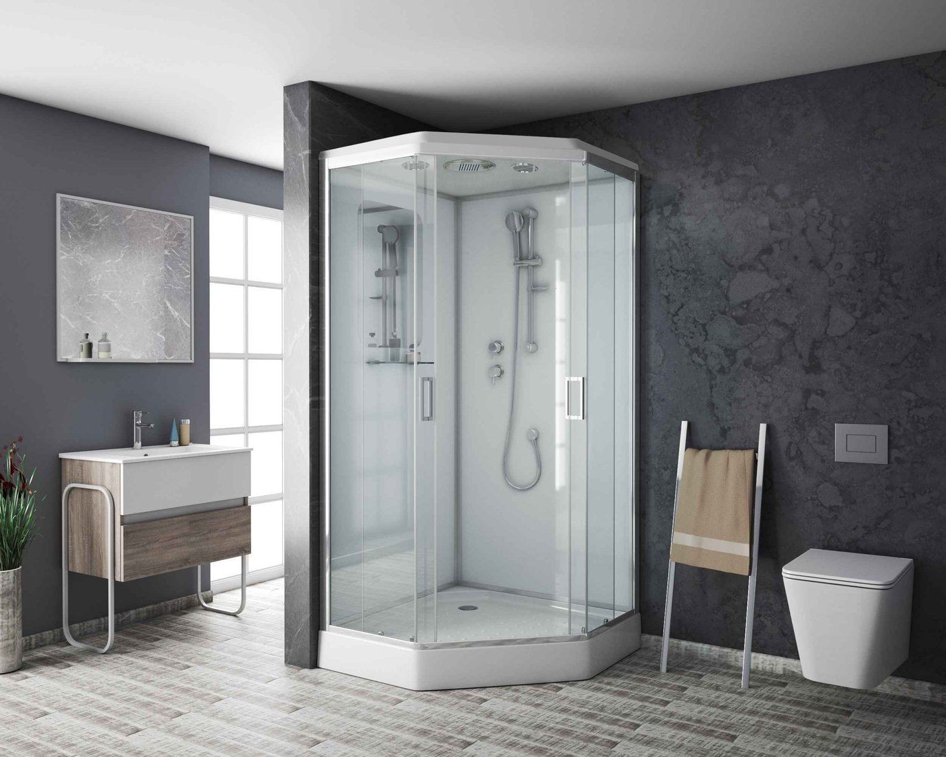 

Душевая кабина Niagara NG-6001-01D 90x90x220 (прозрачное стекло)