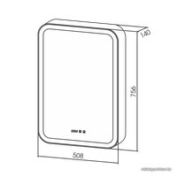  Silver Mirrors Шкаф с зеркалом Фиджи 50x75 LED-00002361
