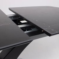 Кухонный стол Аврора Нотр Дам Moderne 1400/1800x850 (камень черный Greys Black /черный матовый)