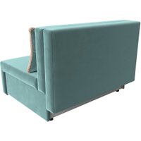 Диван Лига диванов Лагуна (велюр бирюзовый/кант велюр бежевый)