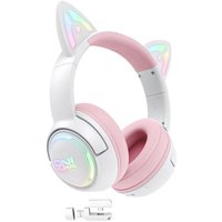 Наушники Onikuma GT838 Cat Ear (белый/розовый)