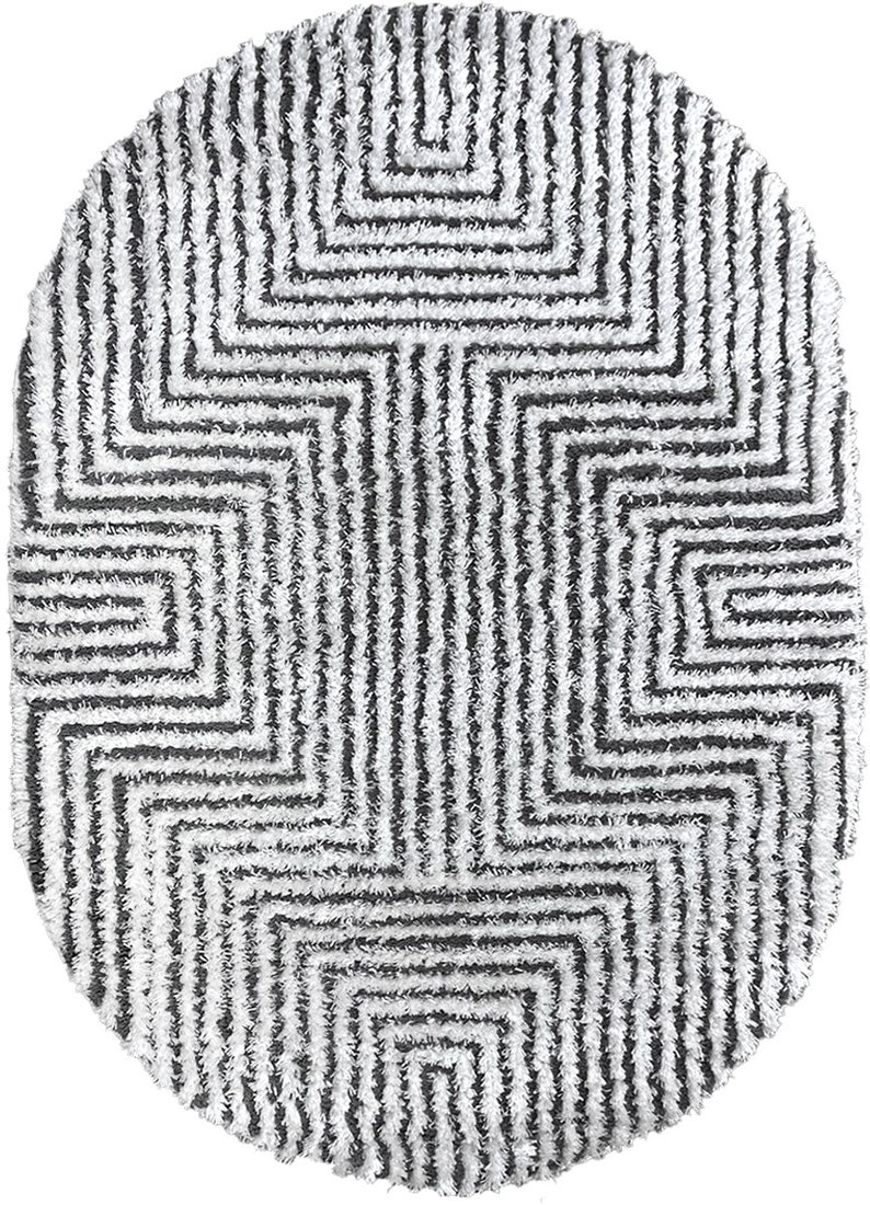 

Ковер для жилой комнаты Bossan Prima Shaggy C888A-KGRI-KREM-OVAL (0.8x1.5)