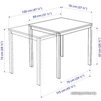 Кухонный стол Ikea Вангста/Карл-Ян 893.887.62 (черный/темно-коричневый/темно-серый)