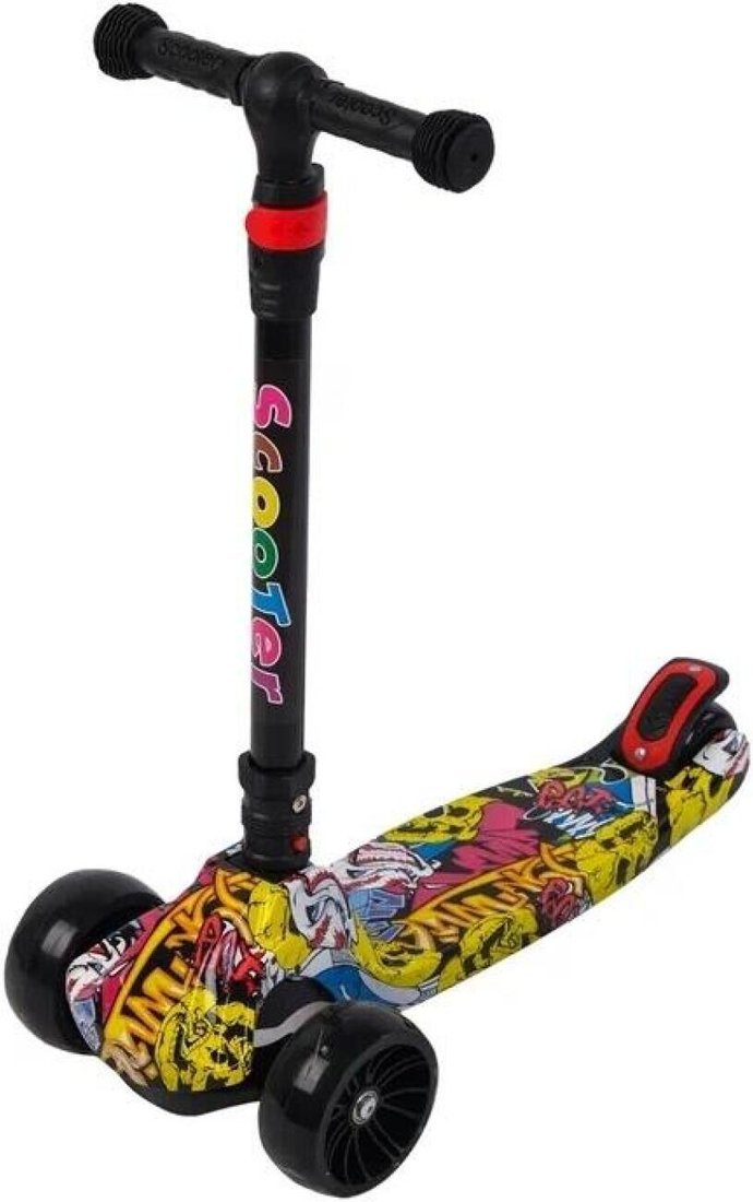 

Трехколесный самокат YAYALE 1058-106 (красный/граффити)